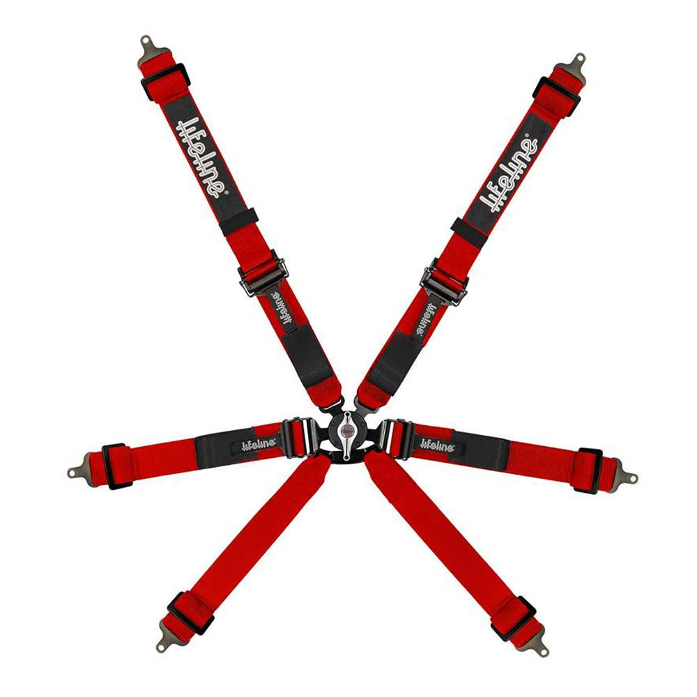 Lifeline Copse 2" 6-Point FIA Racing Harness Red